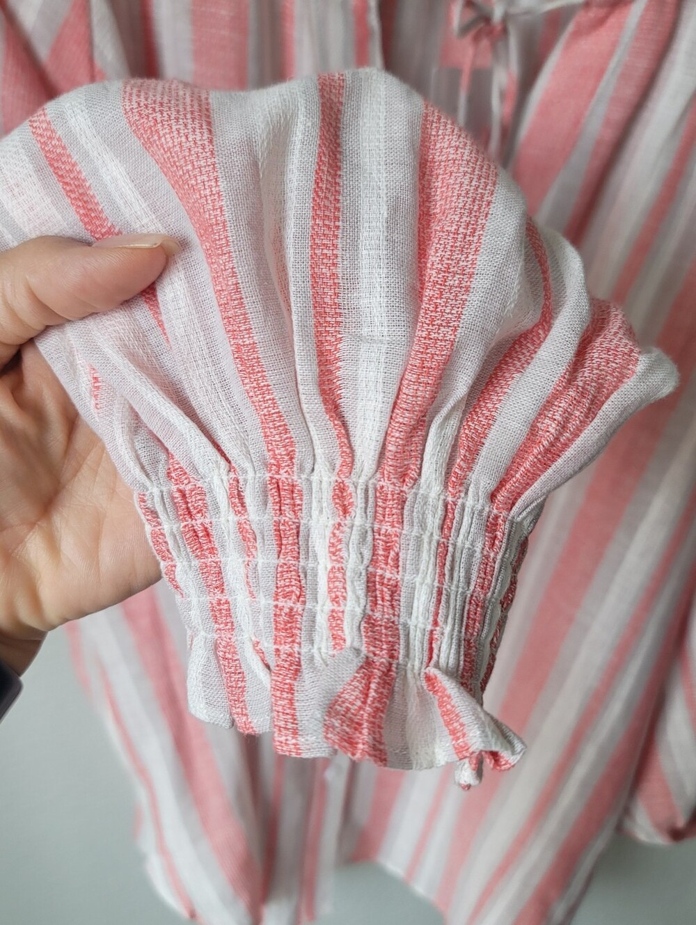 Kivari Hailee Striped Linen Cotton Blend Boho Coastal Blouse Size 12 NWT - Picture 5 of 13